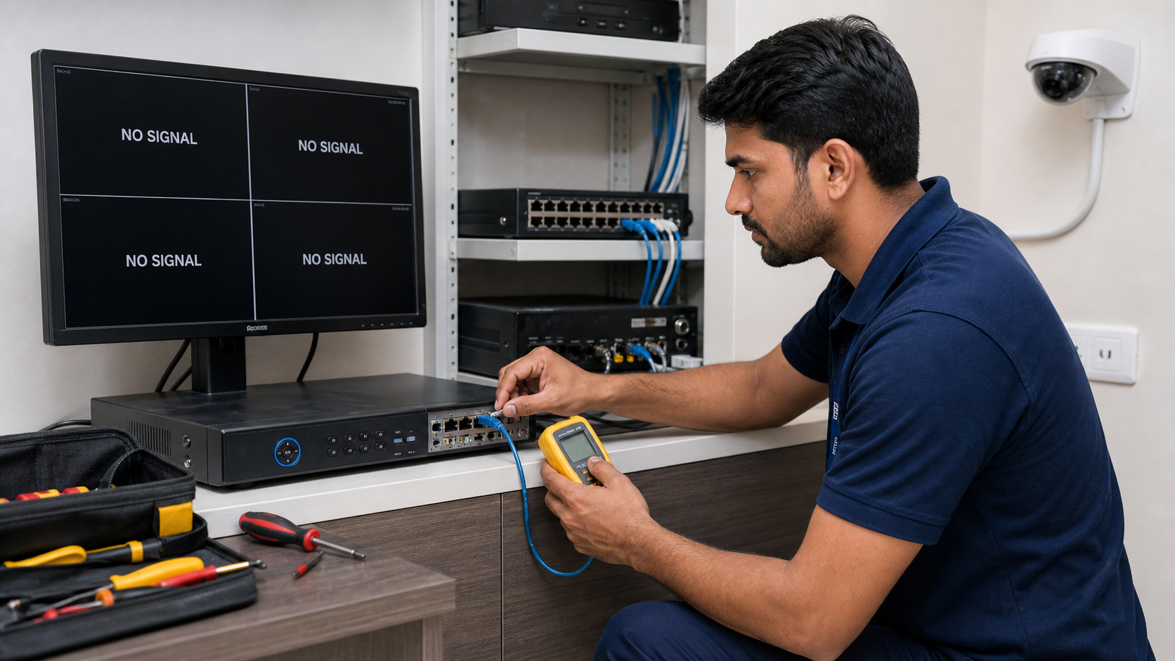 CCTV no signal issue diagnosis