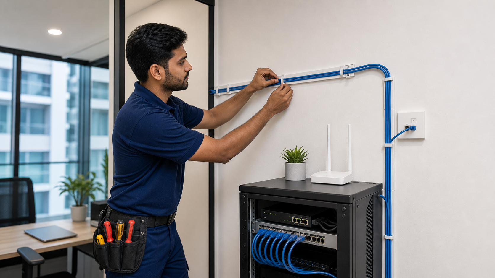 Neat data cable routing
