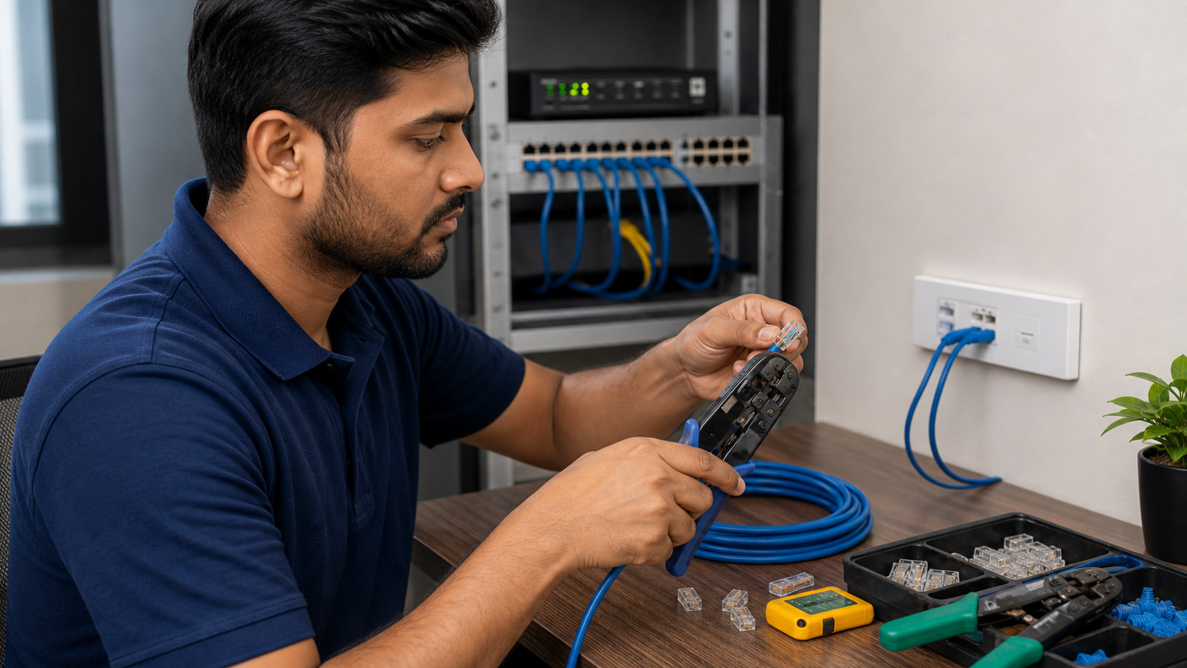 RJ45 termination for Cat6 cable