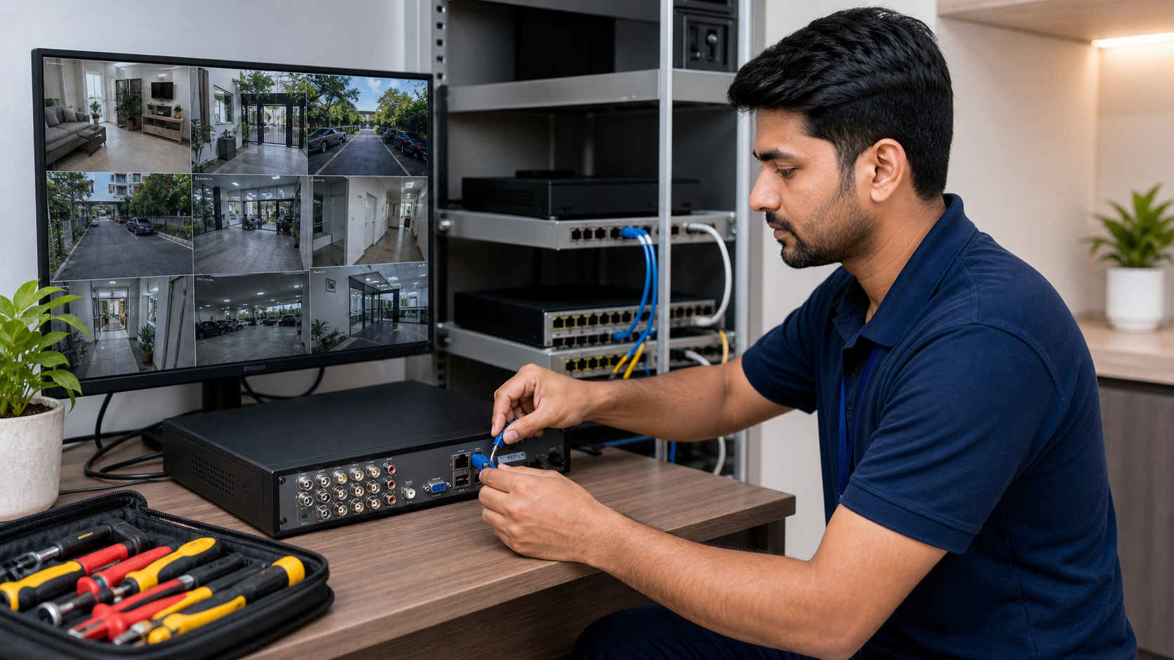 DVR setup for CCTV system