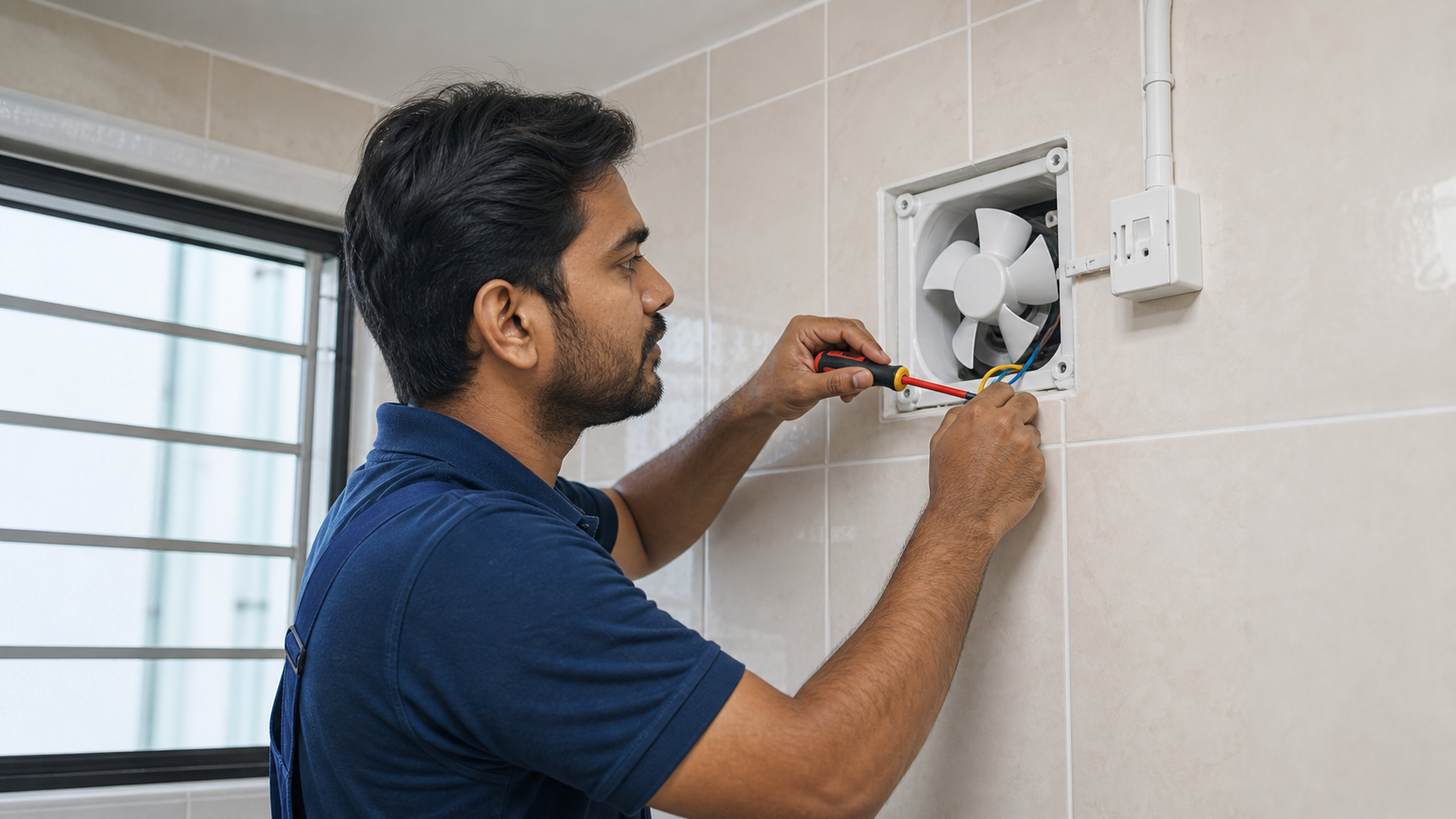 Exhaust fan installation and wiring