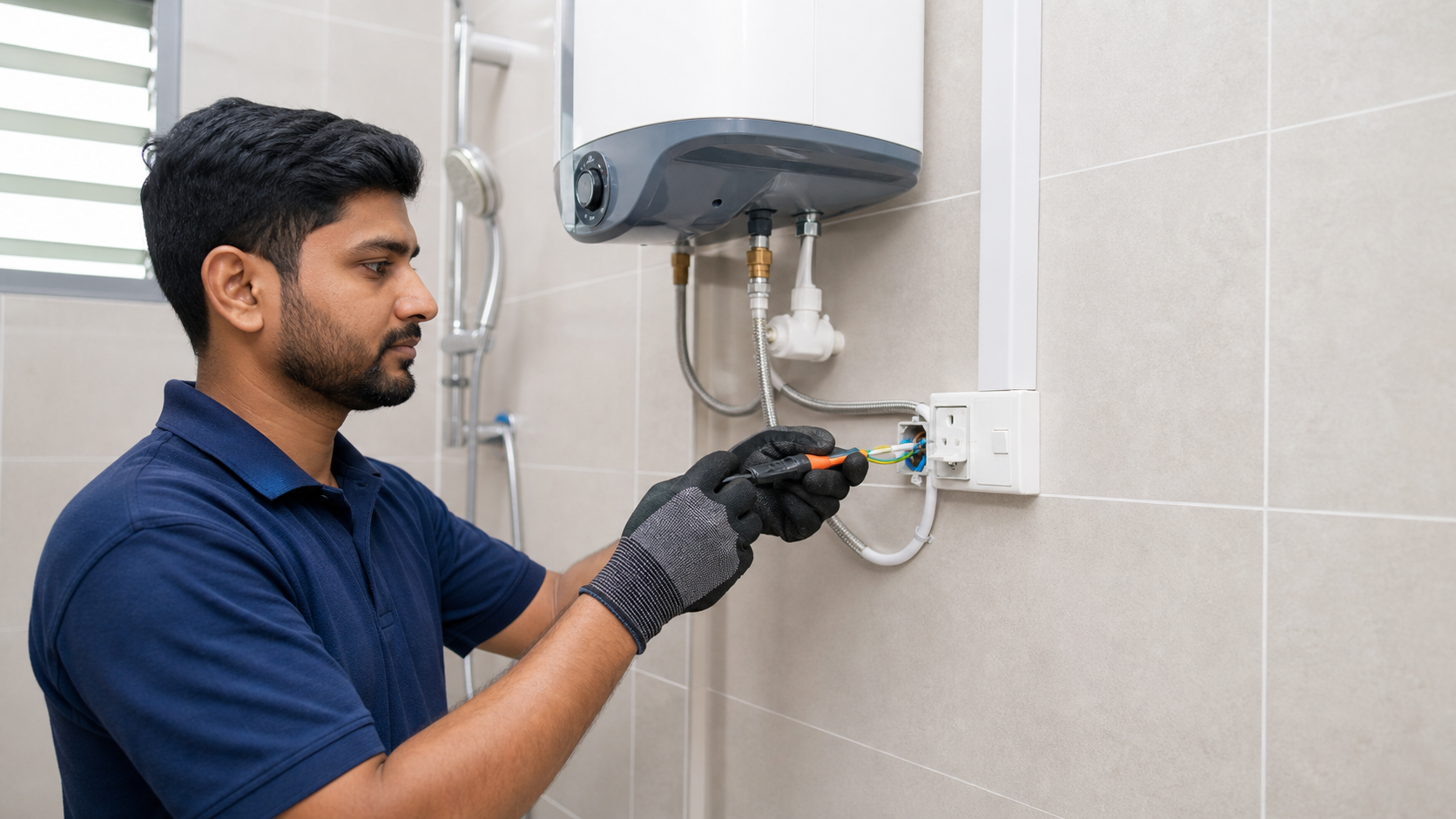 Water heater point installation and testing