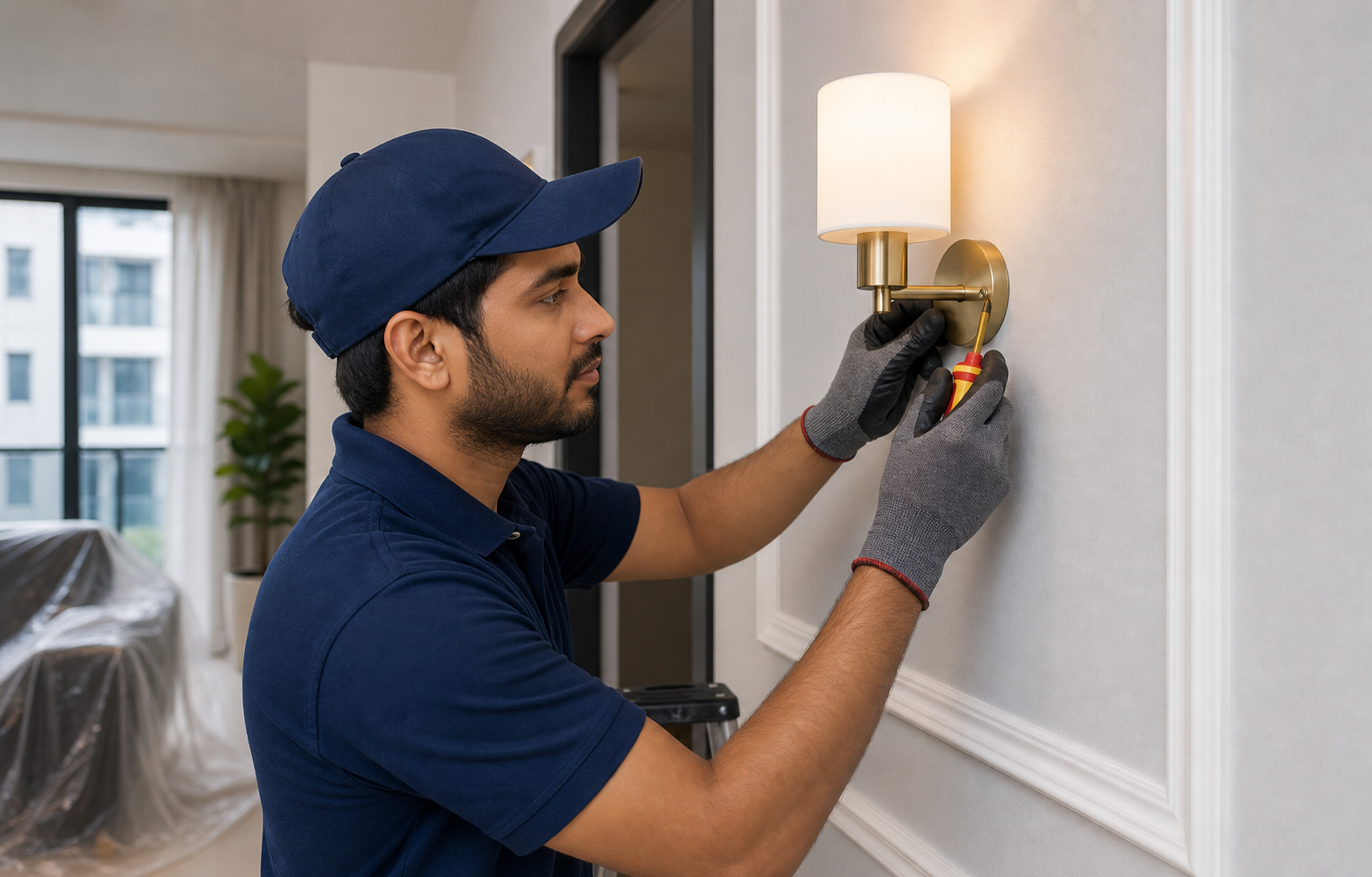 Wall light installation and alignment