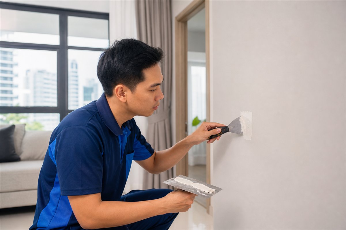 Wall patching work