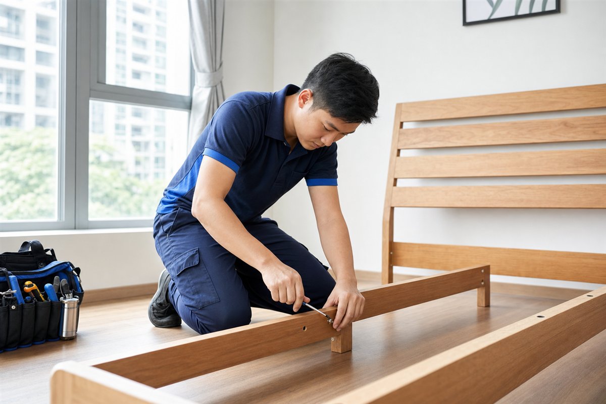 Bed frame setup