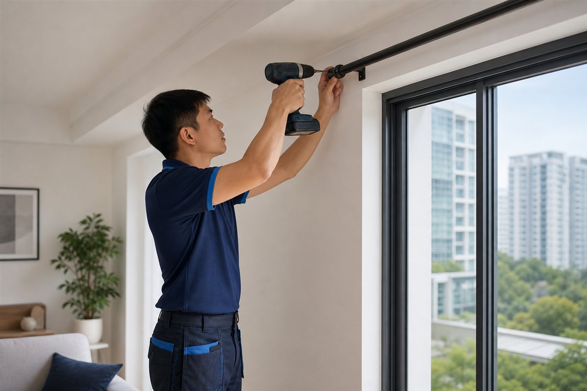 Curtain rod installation
