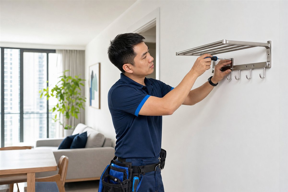 Household fitting installation