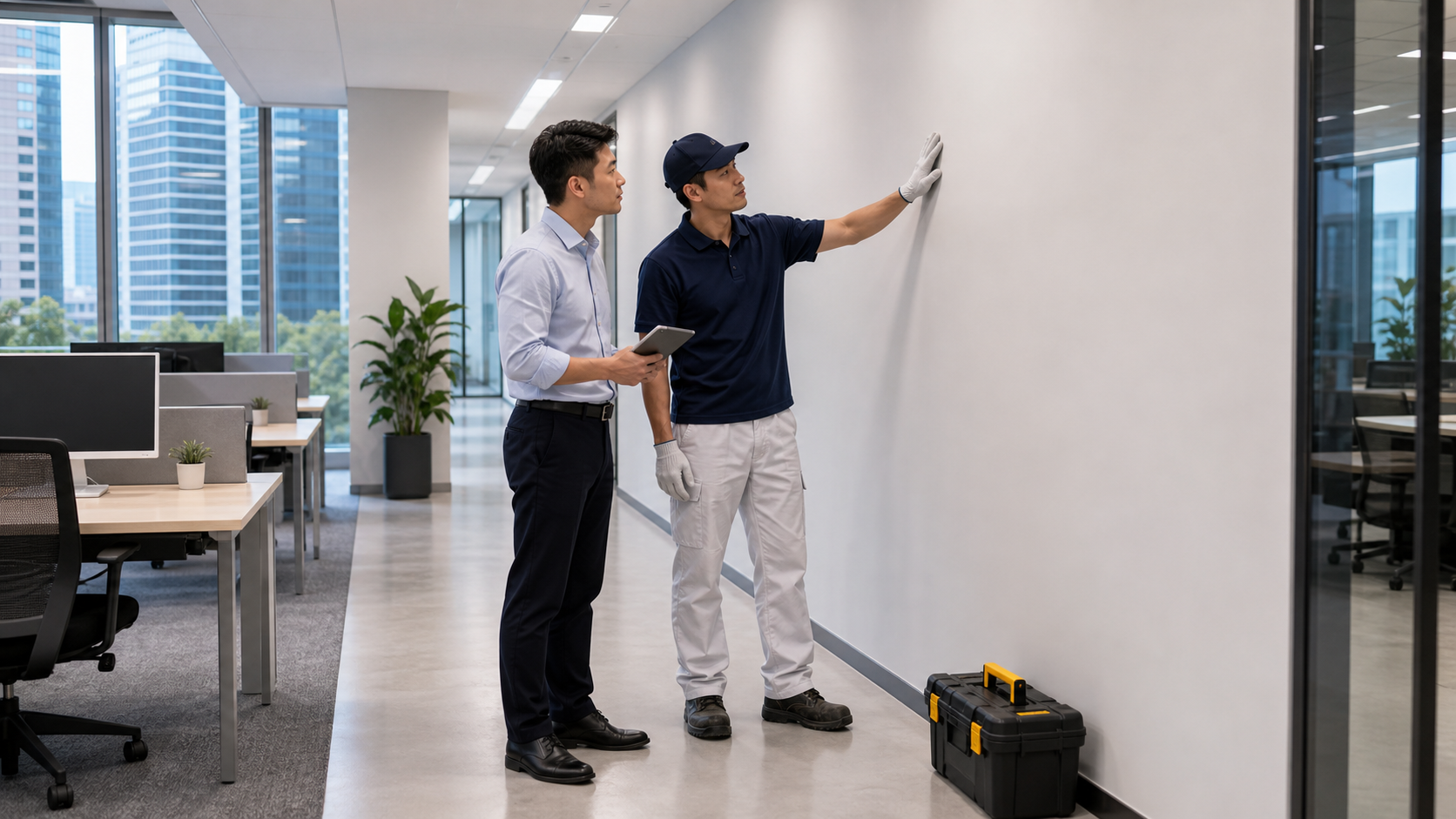 Commercial painting final inspection and handover