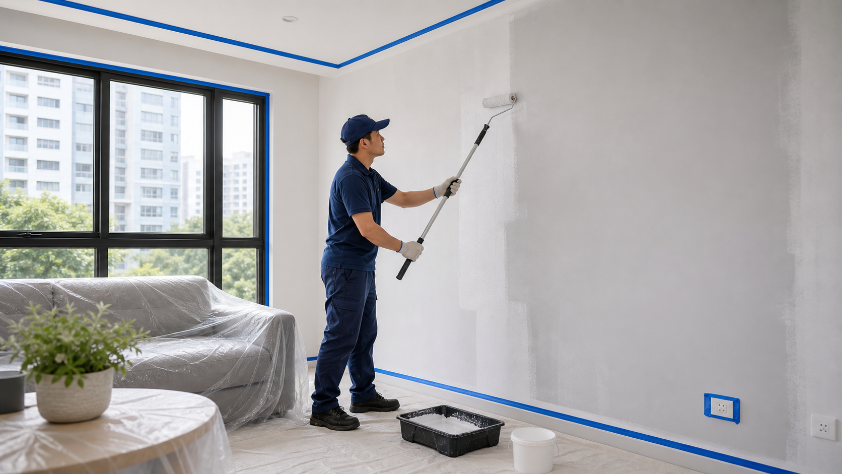 Residential painting primer application
