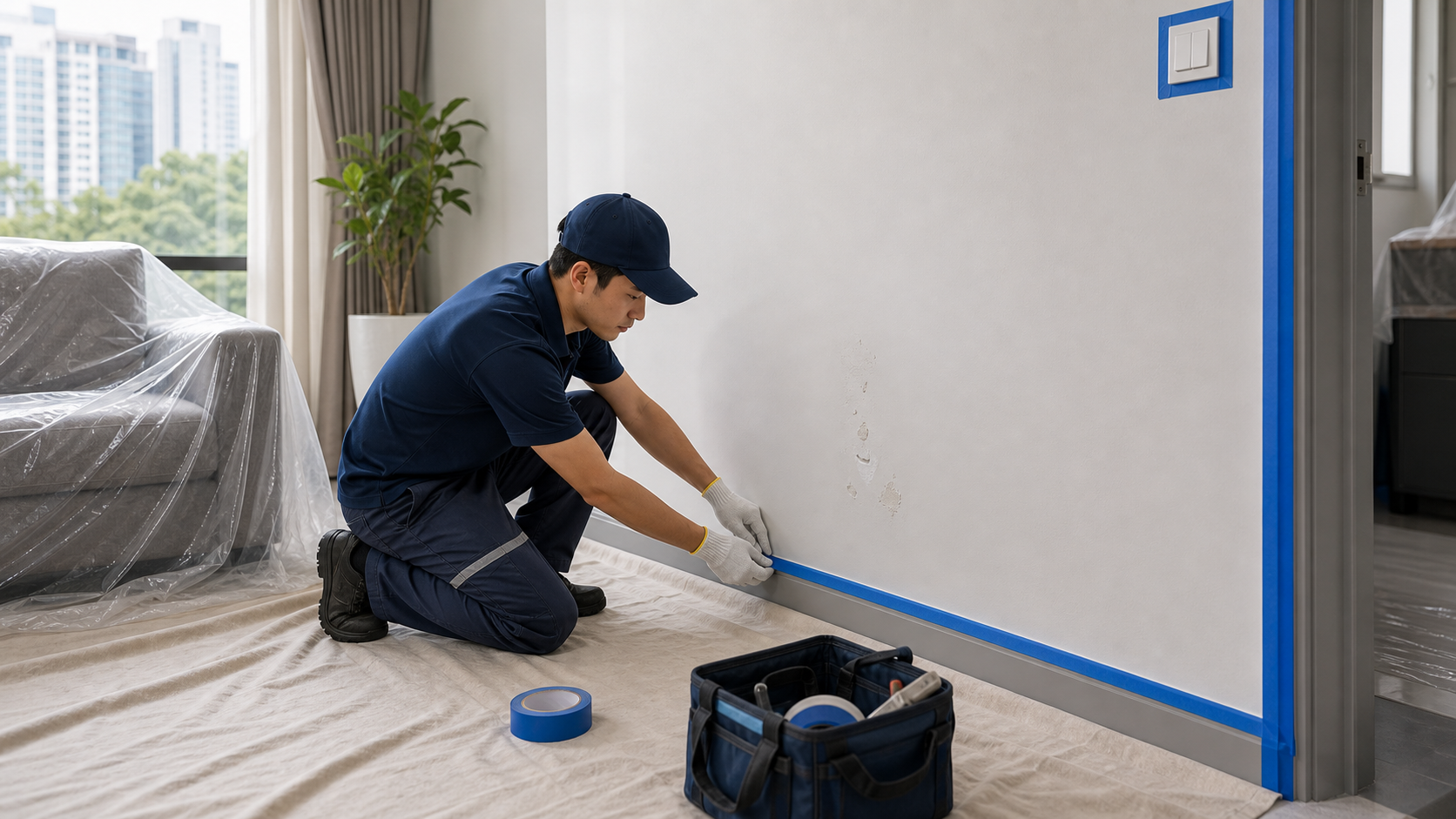 Touch-up masking and furniture protection