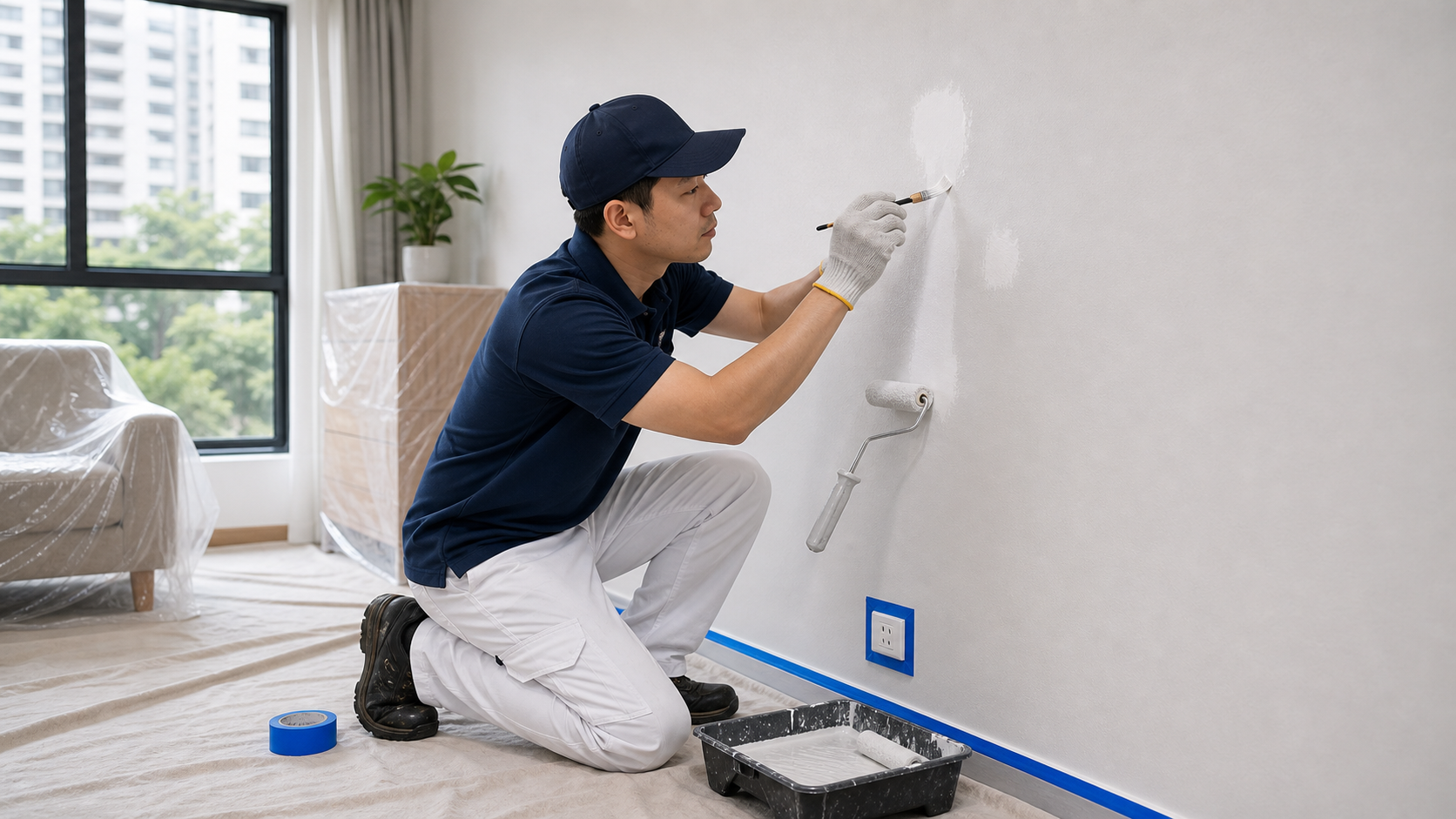 Precision touch-up painting and colour blending