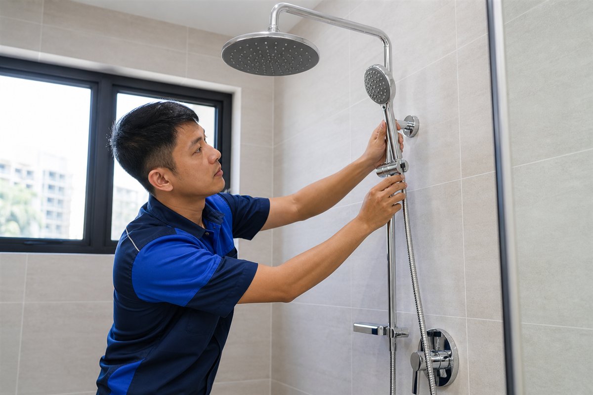 Shower set installation